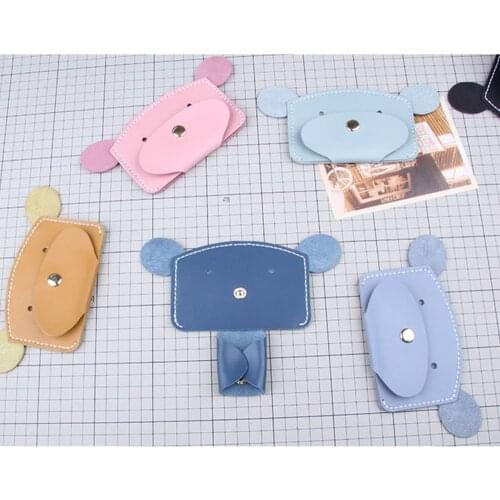 12cm Bear Leather Mini Material Set for Coin Purse Wallet DIY