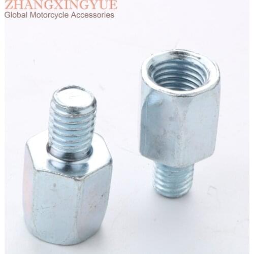 2PC Rear view mirror Reflector 8mm to 10mm conversion nut for China motorcycle Scooter Kart 50cc 125cc 150cc 200cc 250cc