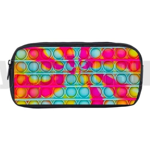 3D Cartoon POP It Pencil Case Family Games Pop Fidget Cosmetic Cases Organizer Makeup Box Stationery Storage Bag School Supplies