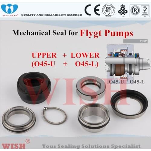 45/45mm upper (O)+ lower (O) mechanical seal /Flygt and Grindex pump code 2201.011.LT/3140/3152/4650/4660
