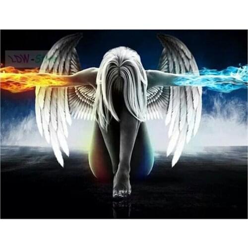 5D Diamond Embroidery Living Room Decor Full Square /round Diamond Painting Cartoon Ice fire angel Cross Stitch Gift NEW309