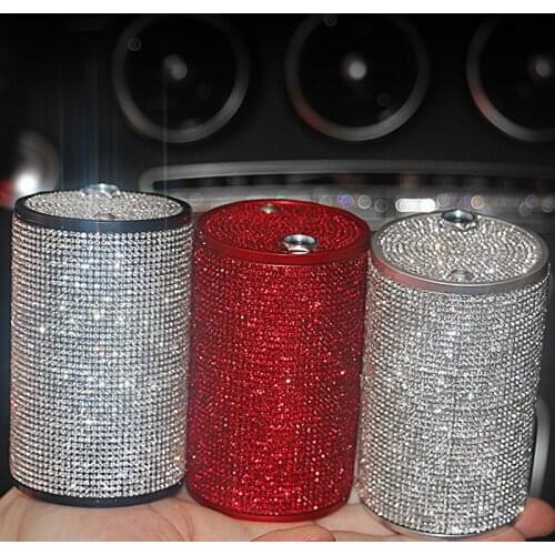 Diamond Car Ashtray Portable Smokeless Can Vehicle Cigarette Holder Smoke Universal Cylinder Holder Car Accessories