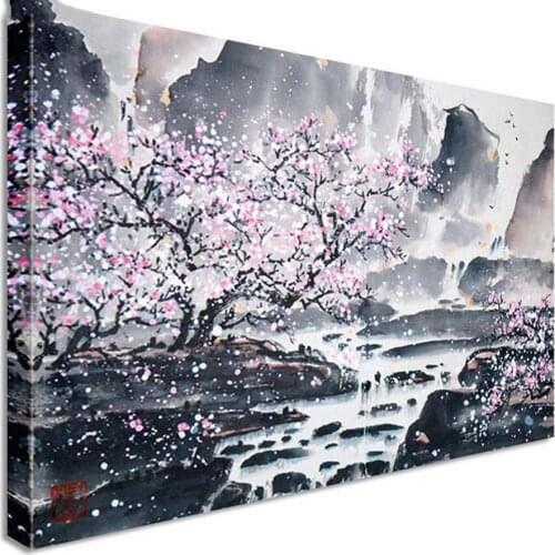 Full round Diamond Embroidery Sakura tree Diamond Painting Scenery Decoration Home Square Diamond Mosaic Accessories New Arrival