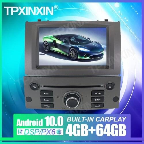 For Peugeot 407 2004-2010 Carplay Android 10.0 Auto Radio Stereo Car GPS Navigation Multimedia DSP Player Headunit Tape Recorder