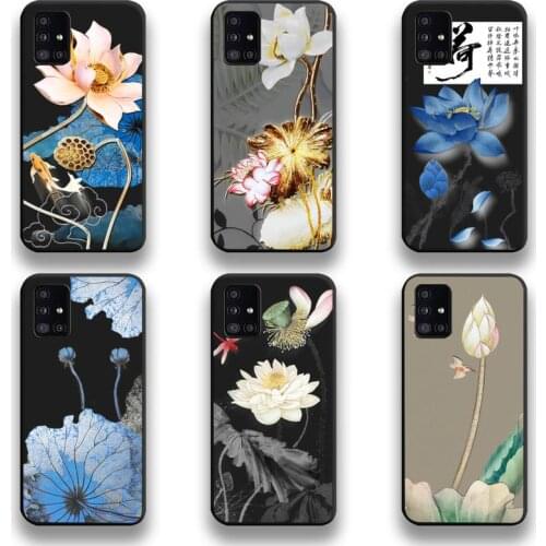 Lotus Magpie Bird Flower Phone Case For Samsung Galaxy A21S A01 A11 A31 A81 A10 A20E A30 A40 A50 A70 A80 A71 A51
