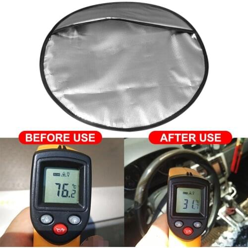 Steering Wheel Cover Sun Shade Vacuum Cotton Steering Wheel Cover Insulation Sun Shade Car Accessories Perfect