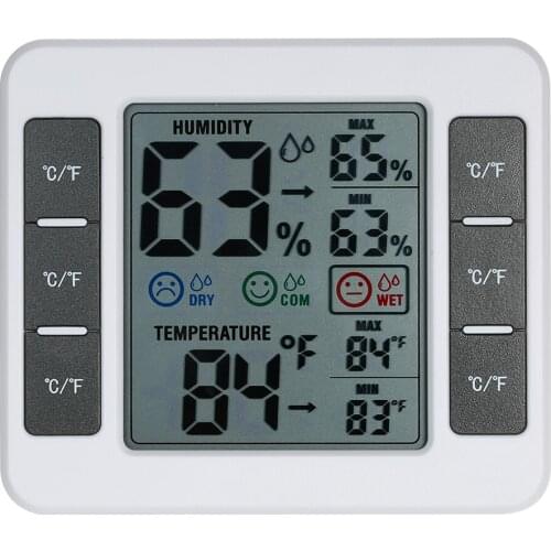 LCD Digital Indoor Thermometer Hygrometer Room ℃/℉ Temperature Humidity Gauge Meter Thermo-Hygrometer with Max Min Value Display