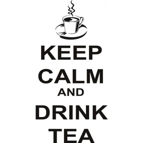 Keep Calm Quotes-Keep Calm And Drink Tea Home Decor Art Decals adesivo de parede Removable Living Room Decoration Stickers ZA143
