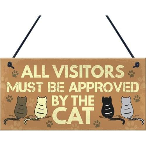 Home Decorative Pendant Wooden Lovely Friendship Animal Sign Cute Cat Plaques Rustic Wall Decor Home Hanging Decorations