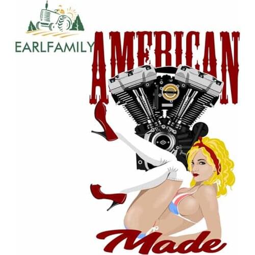 EARLFAMILY 13cm x 9.1cm For American Made Funny Car Stickers Repair Fine Decal Sunscreen Interesting Graphics Decoration