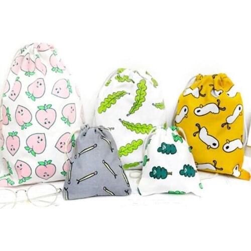 10pcs/set Cute Cotton Drawstring Bag Christmas Wedding Candy Gift Bag Cosmetic Jewelry Package Bag Creative Stoage Pouch