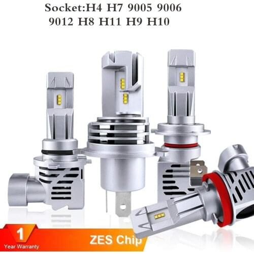 Mini Canbus 12-24v H4 H7 Car Motorcycle LED Headlight Bulbs H1 H11 9005 HB3 9006 HB4 Mini Size ZES Chip 55W Wireless Fog Lamp