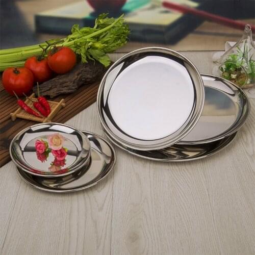 Wholesale Cheap Mirror Round Dinner Stainless Steel Charger Plates for Wedding Decorative