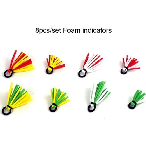 Aventik 8pcs/set Foam Indicators Fly Fishing Float Drift 4 Colors 2 Sizes Each Hand Tied Floating Fly fishing Foam Nymph Float