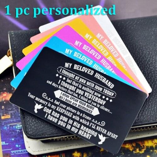Personalized Metal Wallet Card Insert Custom Laser Engraved Message Card Romantic Gift Hand Writting Love Greeting Card KP031