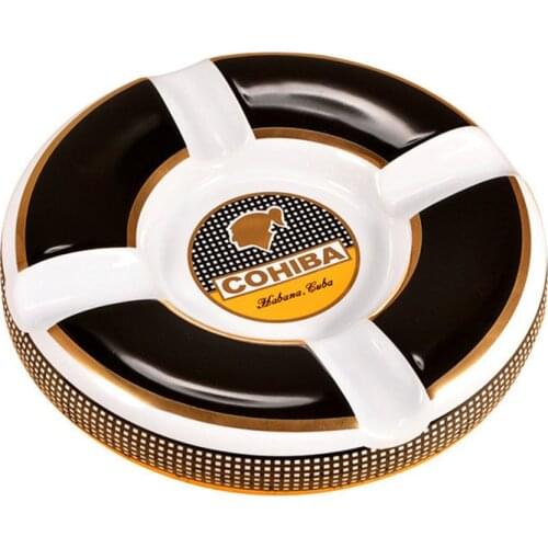 Thicken Cohiba Ceramic Cigar Ashtray 4 CTS Round Smoking Accessory
