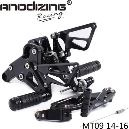 Full CNC Aluminum Motorcycle Adjustable Rearsets Rear Sets Foot Pegs For YAMAHA MT09 MT 09 2014-2016