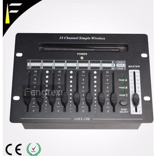 Simple Protable Console 24 Channels with 2.G Wireless DMX512 Receiver DMX Controller Lighting Dj Disco Control Operator