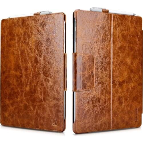 Luxury Genuine Leather Case for Microsoft Surface Pro 8 6 12.3 Retro Vintage Oil Wax Tablet Funda for Surface Pro 5 4 Flip Cover