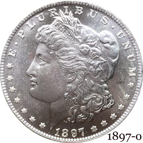 United States Of America 1897 O Morgan One Dollar US Coin Liberty Cupronickel Silver Plated In God We Trust Copy Coin
