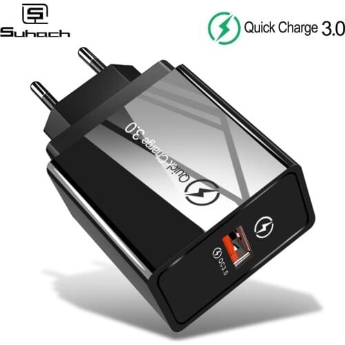 Suhach Usb Charge 18W Qualcomm Quick 3.0 4.0 Fast charger USB portable Charging Mobile Phone Charger For iPhone Samsung Xiaomi