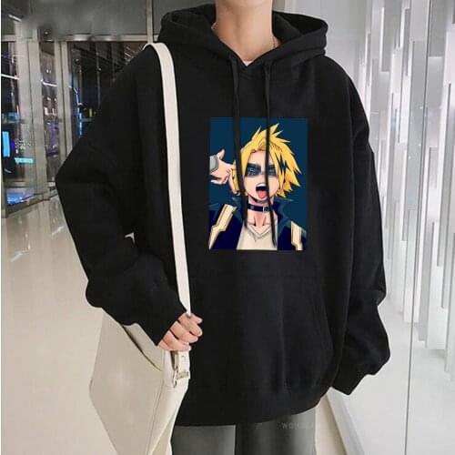 My Hero Academia Kaminari Denki Hoodie Harajuku Japan Anime Cool Cartoon Streetwear Fashion Korean Oversized Winter Sweatshirts