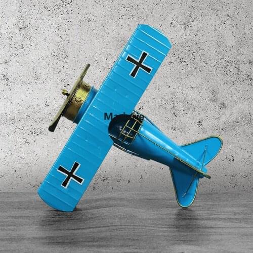 2021 new wrought iron airplane model ornaments metal crafts retro interior home gift ornaments shooting props