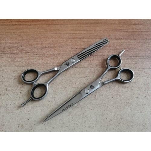 Univinlions 6.0" Matt Silver Japan Hair Scissors Hairdressing Scissor Professional Hair Cutting Kits Barber Haircut Thinning