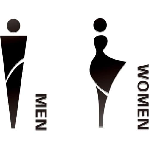 Toilet Shower Wc Sign Acrylic Wall Sign Holder Customized Character Engraving High Grade Doorplate Room Signage Plate