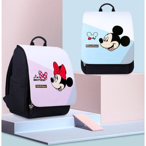 Disney PU Baby Diaper Stroller Bag Pregnant Mommy Maternity Nappy Travel Backpack Mickey Minnie Waterproof Bottle Insulation Bag