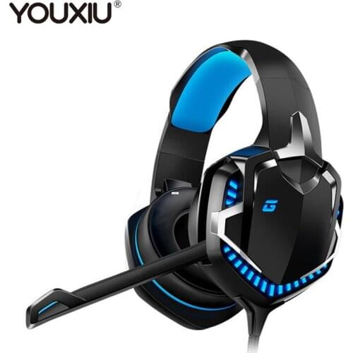 YOUXIU Professional Gaming Headset 7.1 Surround Sound Gamer Headphones for Computer PS4 PC Wired Headsets With Mic LED Light