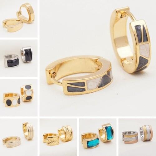 Yunkingdom 32 Pairs Different Style Fashion Geometric Stainless Steel Circle Hoop Earrings for Women and Men Jewelry Wholesale