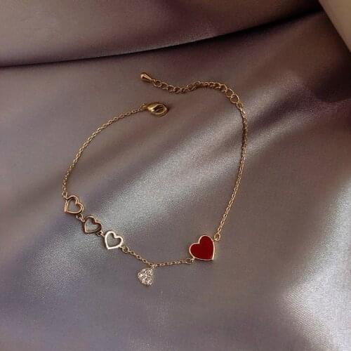 Prevent Allergy 925 Sterling Silver Heart Shape Bracelet for Women Gold Color Fashion Bangle Party Anniversary Jewelry sl228