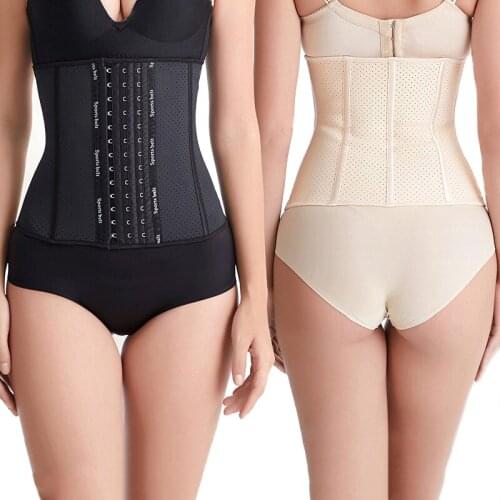 Women Latex Waist Trainer Body Shaper Corsets Breathable Waist Cincher Slimming Belt Sports Abdomen Gaine Shapewear Faja