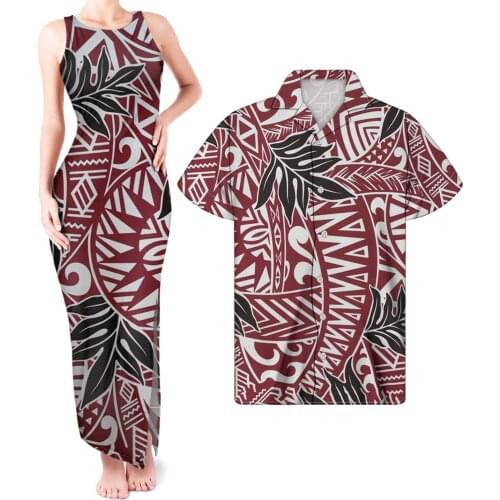 HYCOOL Latest Tribal Stripe Print Polynesian Plus Size Women Clothing Summer Casual Sleeveless Bodycon Maxi Dresses Match Shirts