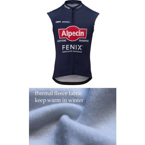 WINTER FLEECE THERMAL 2020 ALPECIN FENIX TEAM BLUE ONLY SLEEVLESS VEST CYCLING JERSEY WEAR ROPA CICLISMO SIZE XS-4XL