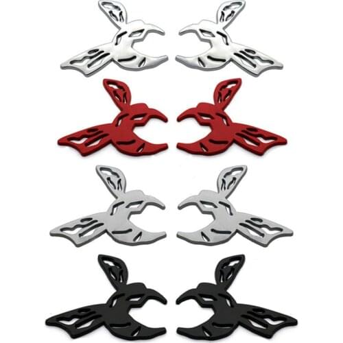 2PCS For Dodge Flying Bee Logo Emblem Car Side Fender Badge Metal Wasp Sticker Sport Hornets Decal