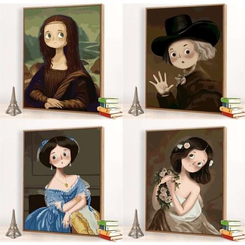 Famous Cartoon Painting By Numbers For Adults Kits Hand Painted Decor Drawing Canvas DIY Oil Coloring Paint Picture By Numbers