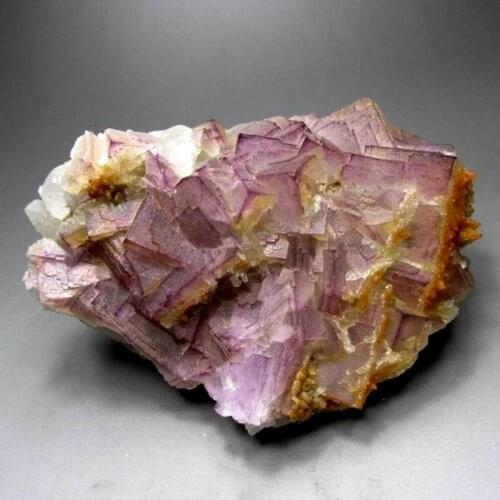 1444g Purple Fluorite Cluster w/ Calcite - crystals and stones healing Mineral specimen Home Decor feng shui decoration