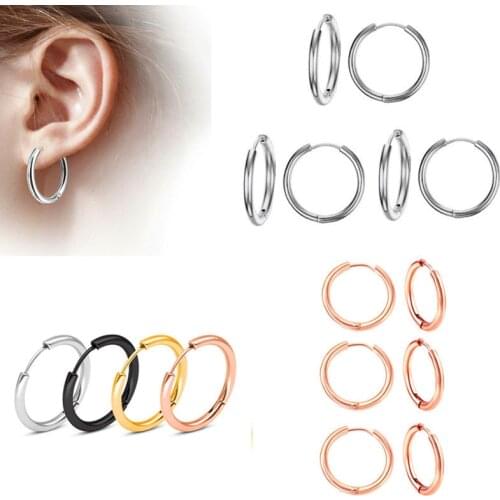 ASON 5pair/10pcs Circle Hoop Earrings Women Girl Colorful Round Earring Geometry Earrings Simple Anti-allergy Jewelry Daily Wear