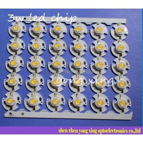 50PCS 3W cold White warm white Red Green Blue Yellow High Power LED Light Emitter with 16mm Star Heatsink