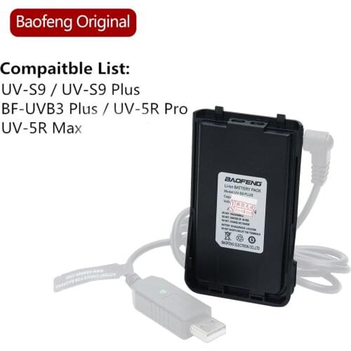 BaoFeng UV-S9 Plus Battery Walkie Talkie UV-5R Pro Battery BF-UVB3 Plus Battery Baofeng UVS9 UV-5R DC 7.4V Battery Accessories