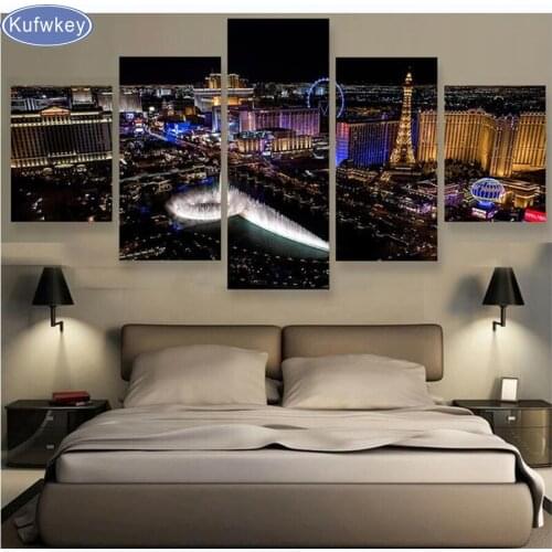 Las vegas Diamond Embroidery sale 5D Diamond painting cross stitch kits,5 pcs diamond Mosaic pattern,home decor Christmas gift