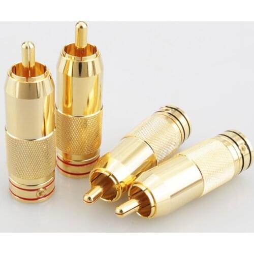 Audiocrast RCA Plug Solder Gold Audio Video Adapter Cable Connector Cable Connector Phono RCA Connetor