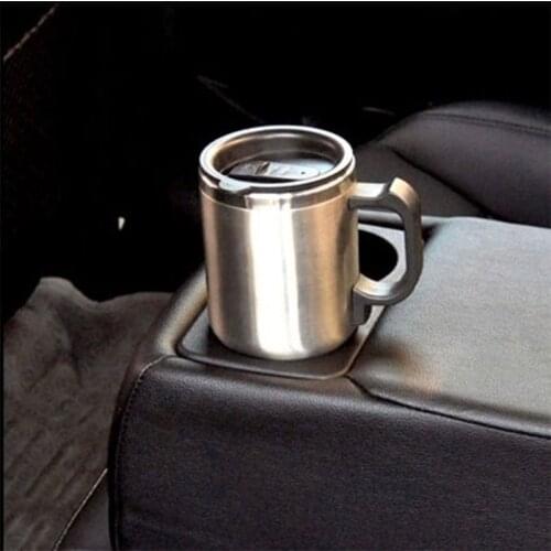 12V Car Heating Cup Stainless Steel Travel Electric Kettle Insulated Heated Thermos Mug
