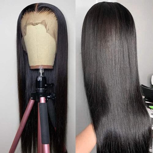 Brazilian Glueless Straight 13x4 Lace Front Human Hair Wigs Swiss Lace Ear To Ear Baby Hair Pre Plucked Natural For Black Women