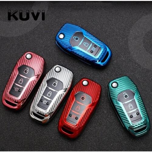 TPU Carbon fiber Car Key Cover For Ford Fusion Fiesta Escort Mondeo Everest Ranger fiesta 2019 S Max Kuga 2 Accessories