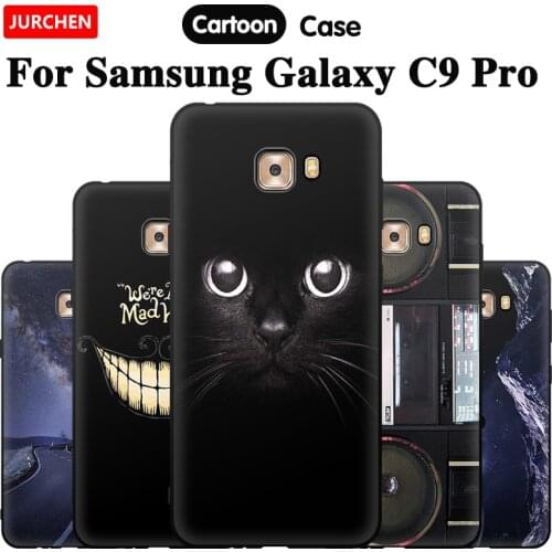 JURCHEN Phone Case For Samsung Galaxy C9 Pro Cover Coque Silicone Cute Cartoon Soft TPU Back Cover For Samsung C9 Pro C9000 Case
