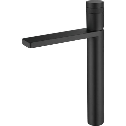 Black solid brass Tall bathroom sink faucet Cold and hot water basin faucet Exquisite switch handle-Free shipping