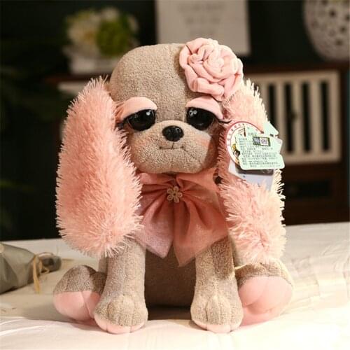 Fancytrader Vivid Big Eyes Dog Plush Toys for Girls Lovely Fluffy Puppy Animals Doll 40cm Nice Gift